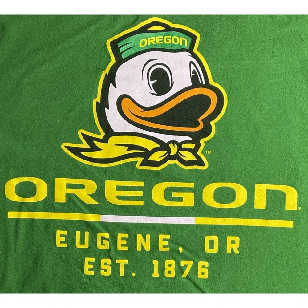 Oregon Ducks Front/Back Graphic T-Shirt Mens Size 2XL Green